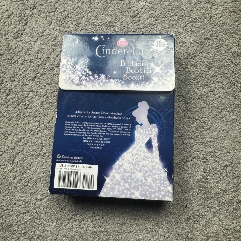 Cinderella Bibbida Bobbidi Books Set of 4 Board Books Disney